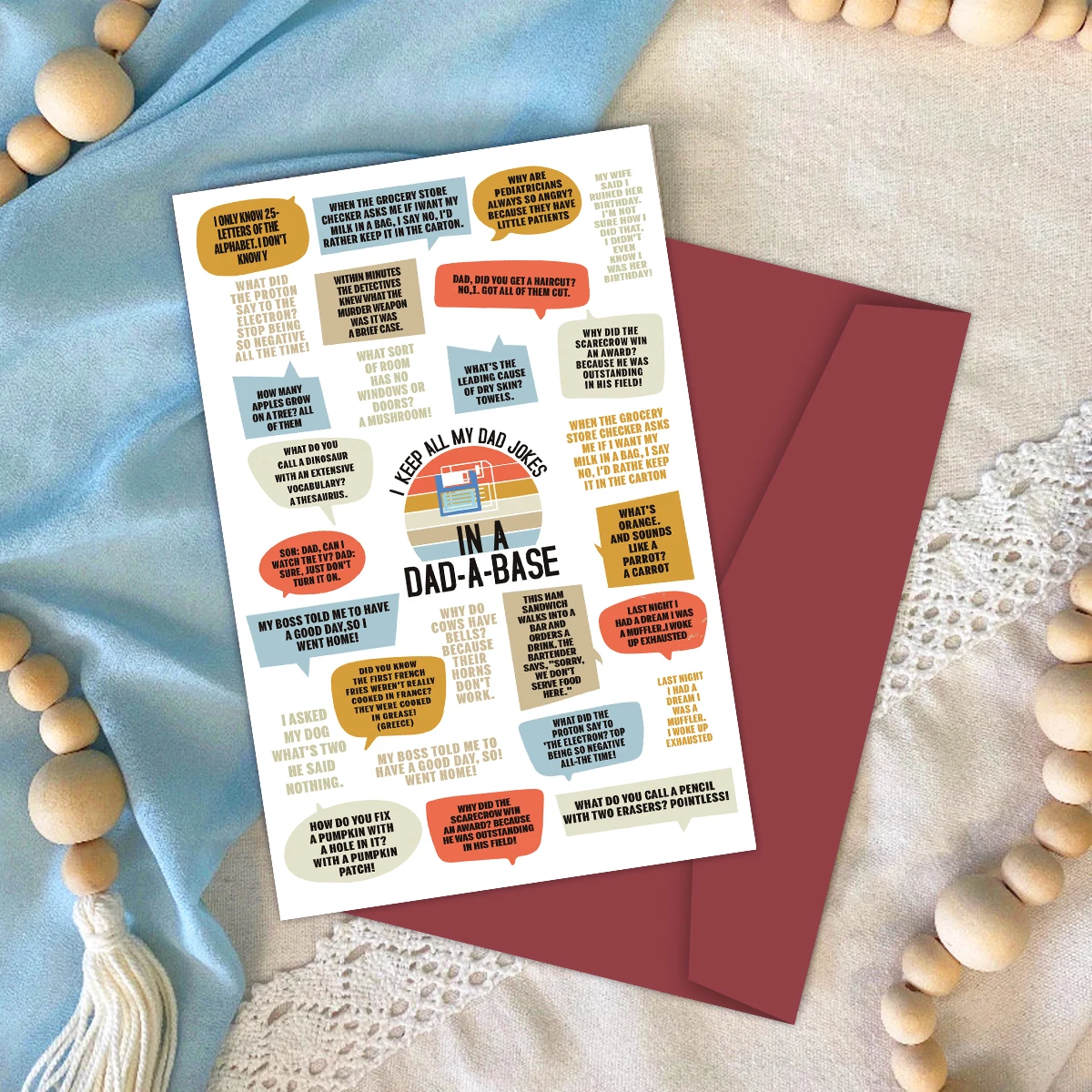1pc Funny Father's Day Card With Humorous Interactive Quotes Unique Gifts For Dad Husband Birthday Celebration Greeting Cards