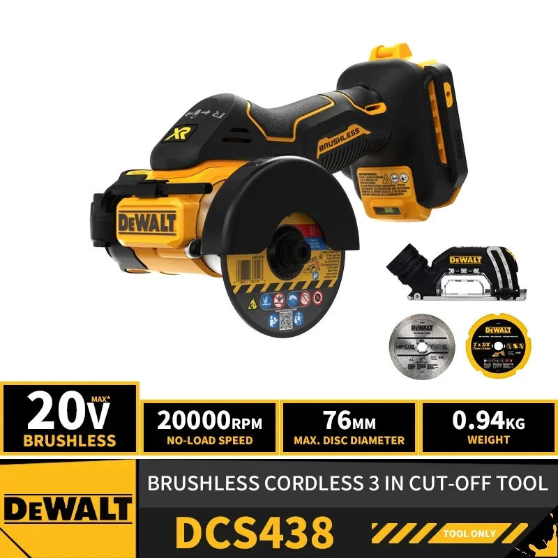 DEWALT DCS438 Brushless Cordless 3in 76MM Cut-Off Tool Grinder 20V Lithium Power Tools 20000RPM