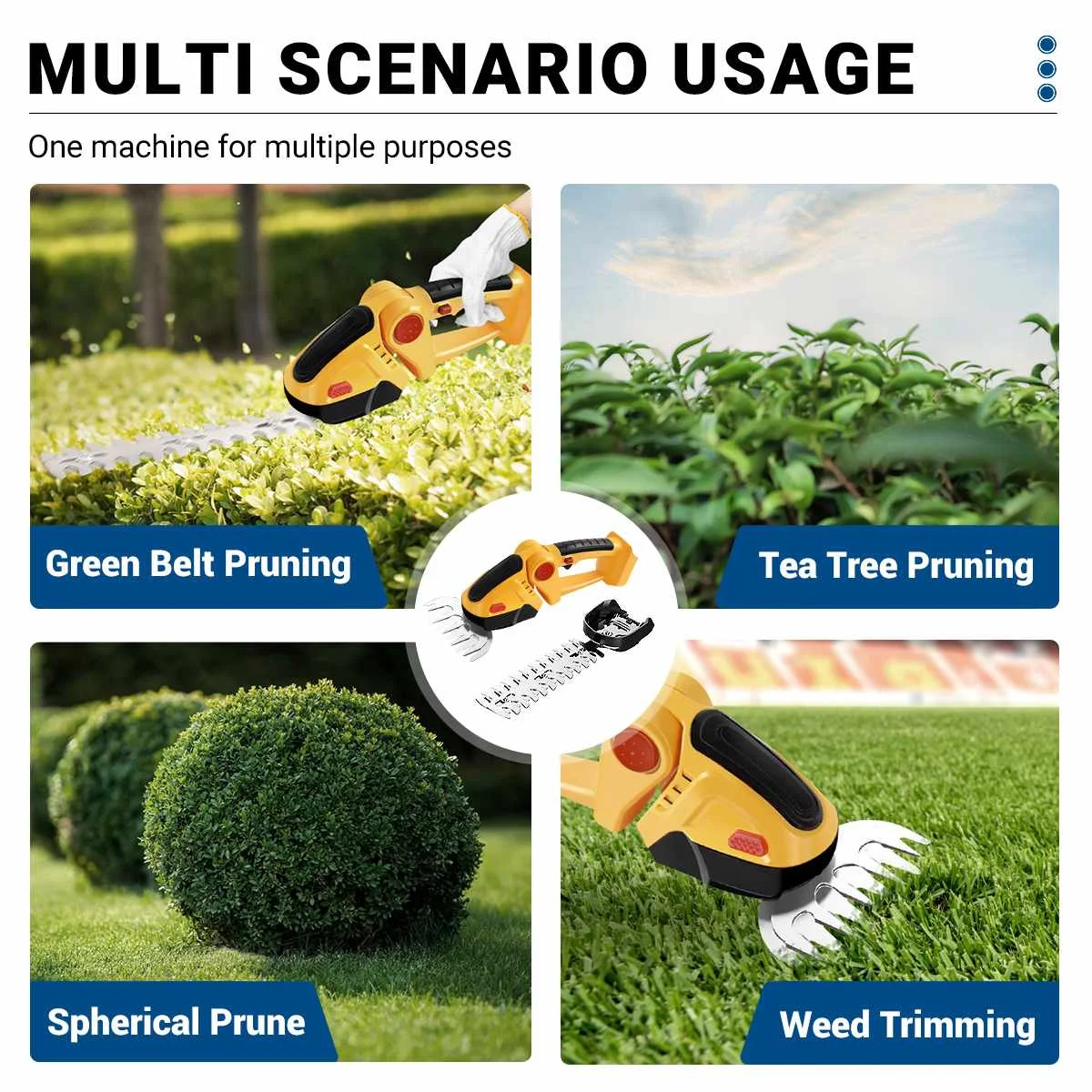 Cortacésped inalámbrico 2 en 1, cortadora de setos SK5 de 20000rpm, herramienta eléctrica de jardín recargable para batería Makita de 18V