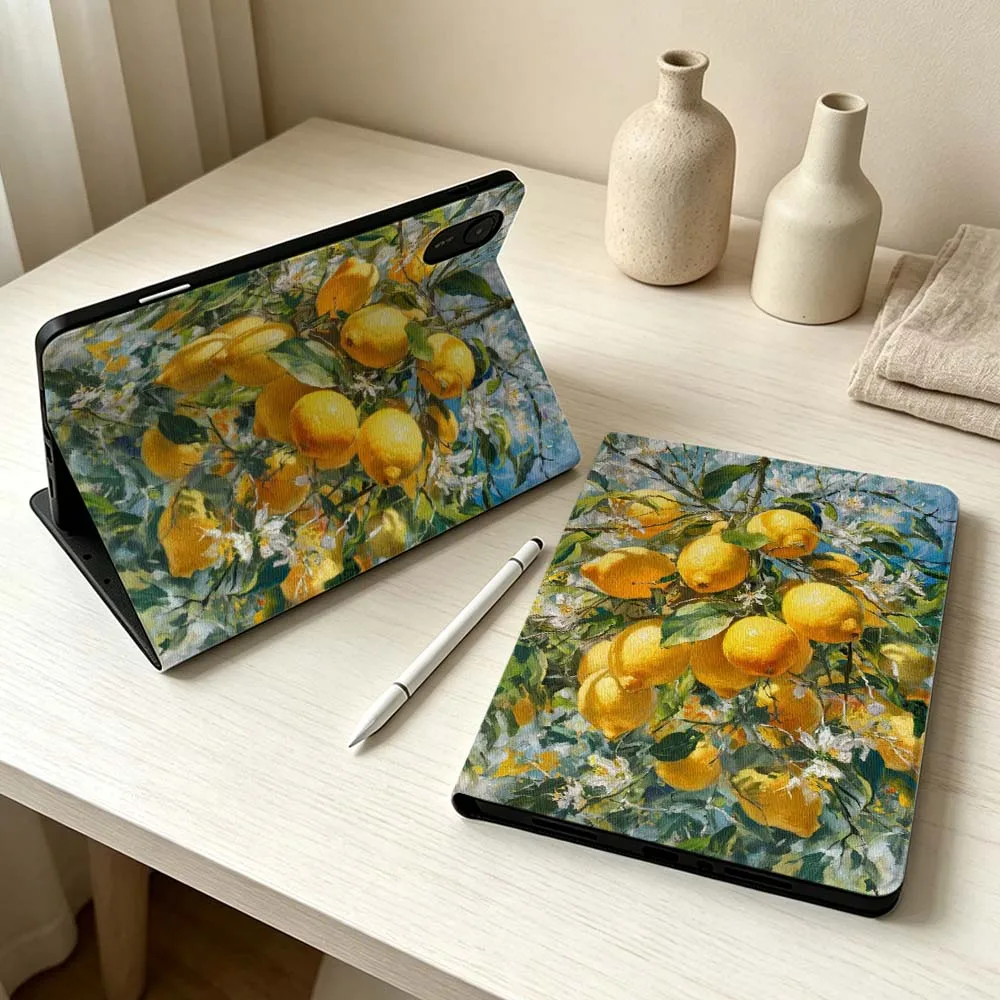 Yellow Lemon Tree Branch For Xiaomi Mi 8 7 6 5 Mini Ultra Pro Redmi Pad Pro SE 2 Poco Pad Soft Pen Tray Tablet Case