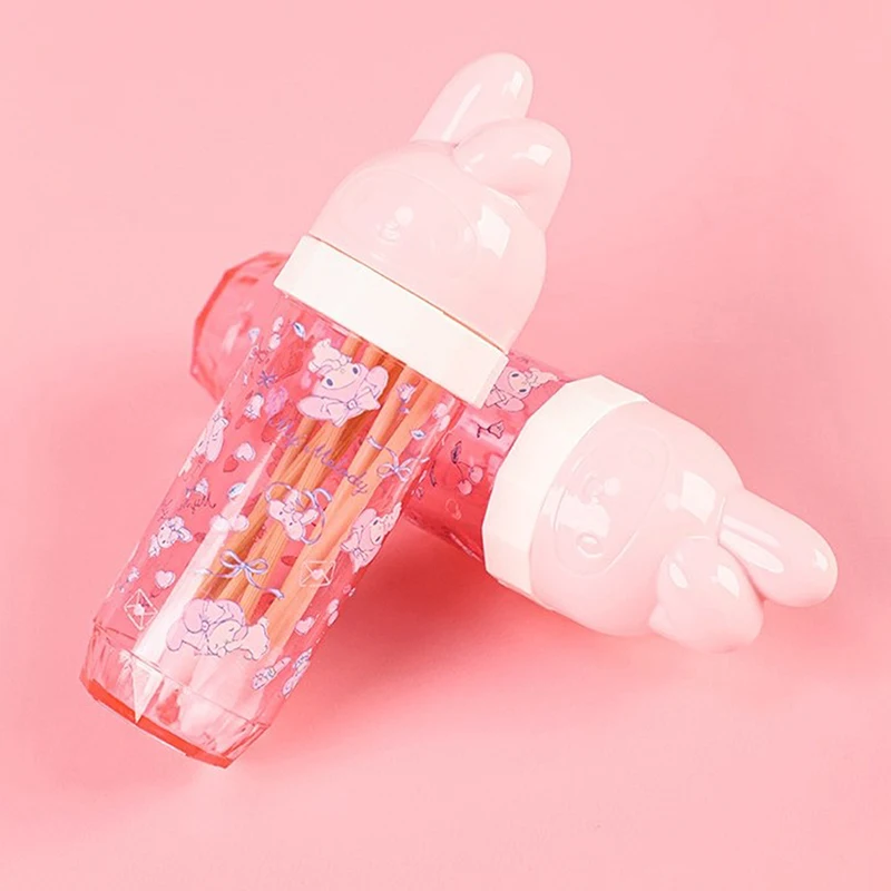 Melody Cotton Swab Storage Box Cute Creative Cartoon Toothpick Plastic Cartridge Accessories