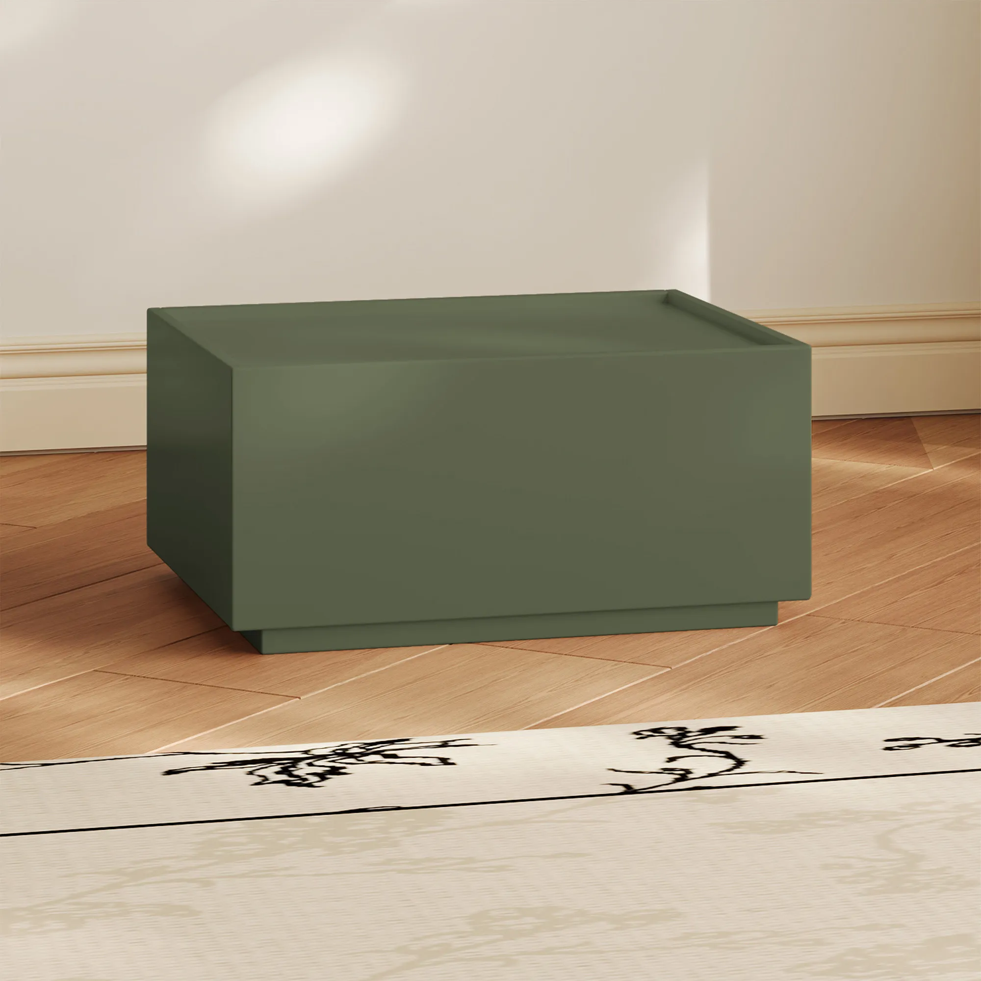 Solid wood chest living room bedroom locker minimalist wall building block free combination bed end storage cabinet