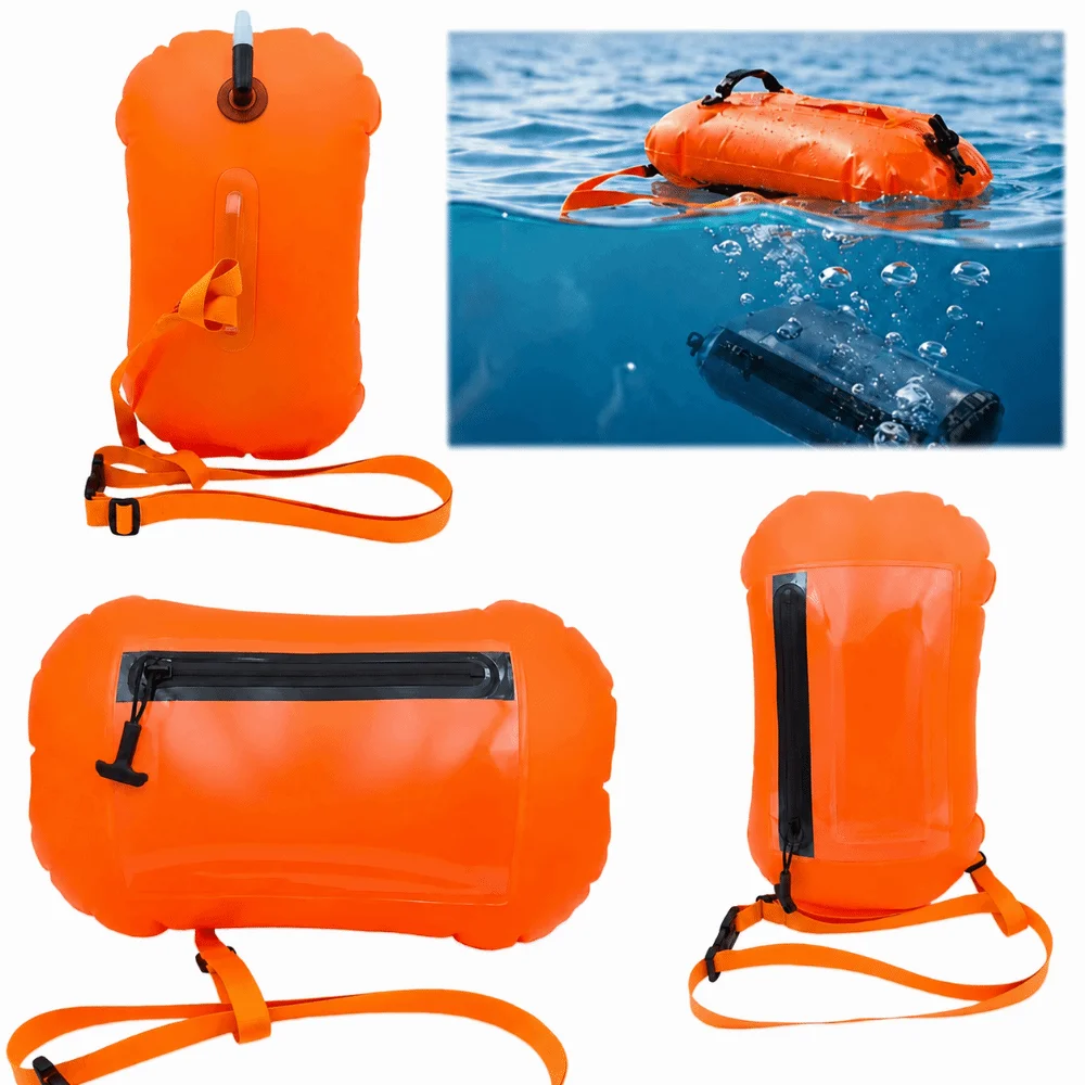 Waterproof Swim Buoy Safety Float Design Buoyancy Float Safety Float Touchscreen Phone Storage Waterproof Dry Bag For Swimmers