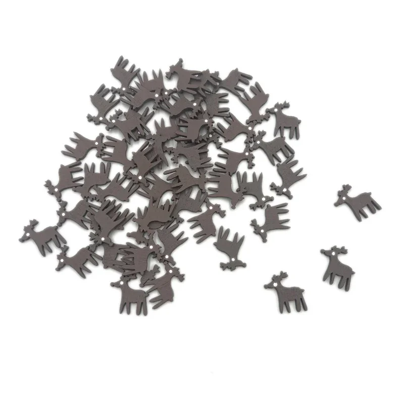 

50 Pcs Wooden Buttons,Christmas Wooden Buttons,Christmas Elk Buttons for Sewing,Christmas DIY Gift Making