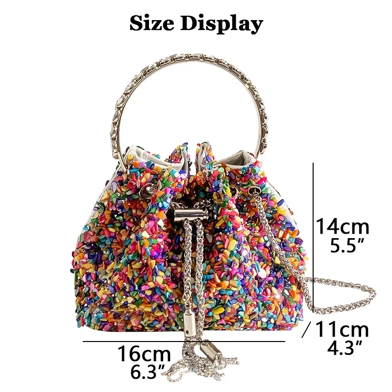 Color Stone Grains Tote Bag Designer Luxury Bag New 2024 Fashion Handbags Casual Bucket Bag Banquet Woman Handbag Stylish Purse