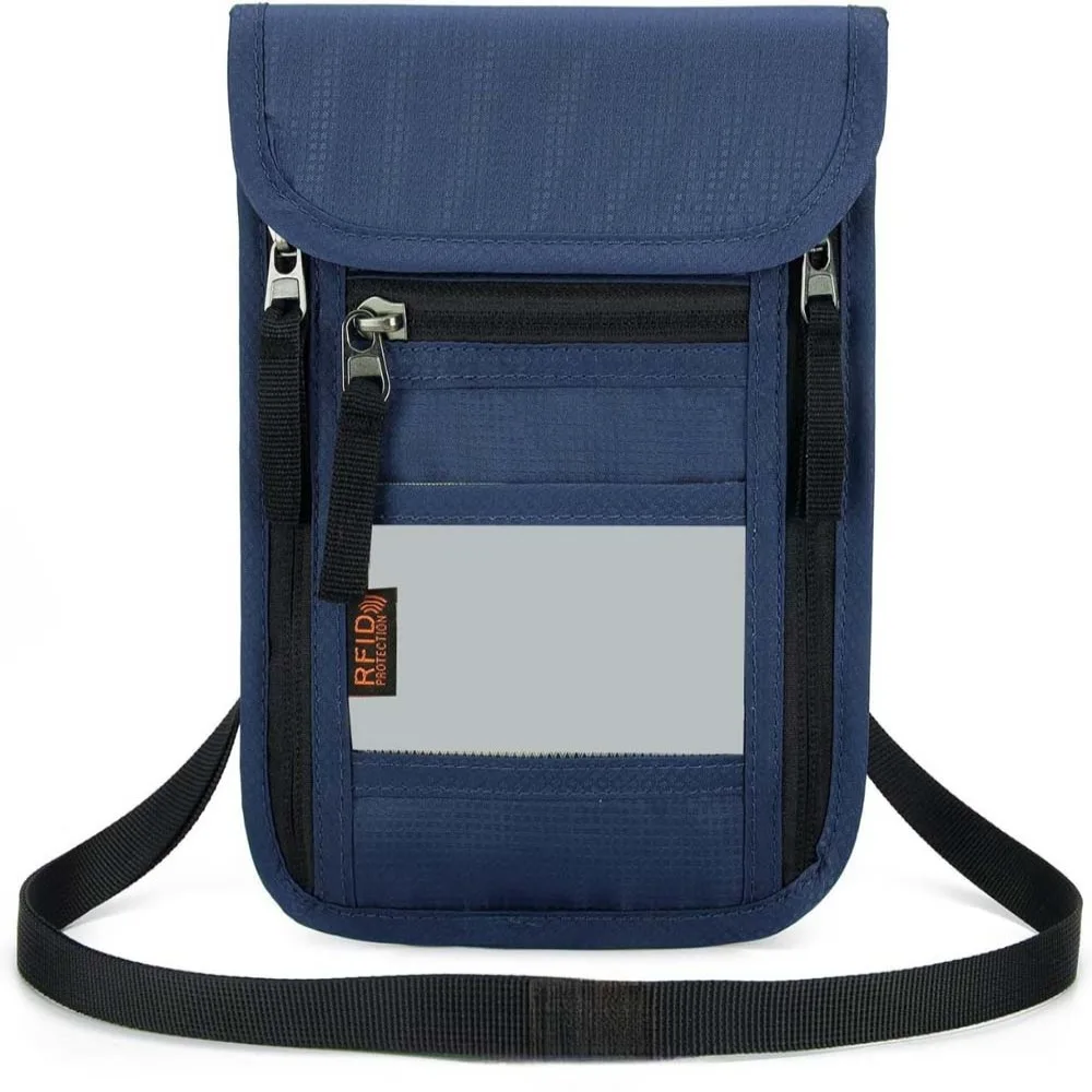 

Large Capacity RFID Passport Bag Anti-loss Transparent Nylon Men's Wallet Coin Purse Multiple Card Holder