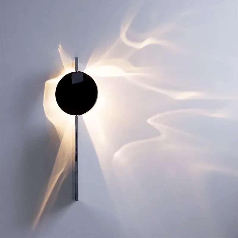 Corrugated light effect stainless steel LED creative background wall, aisle restaurant wall lamp