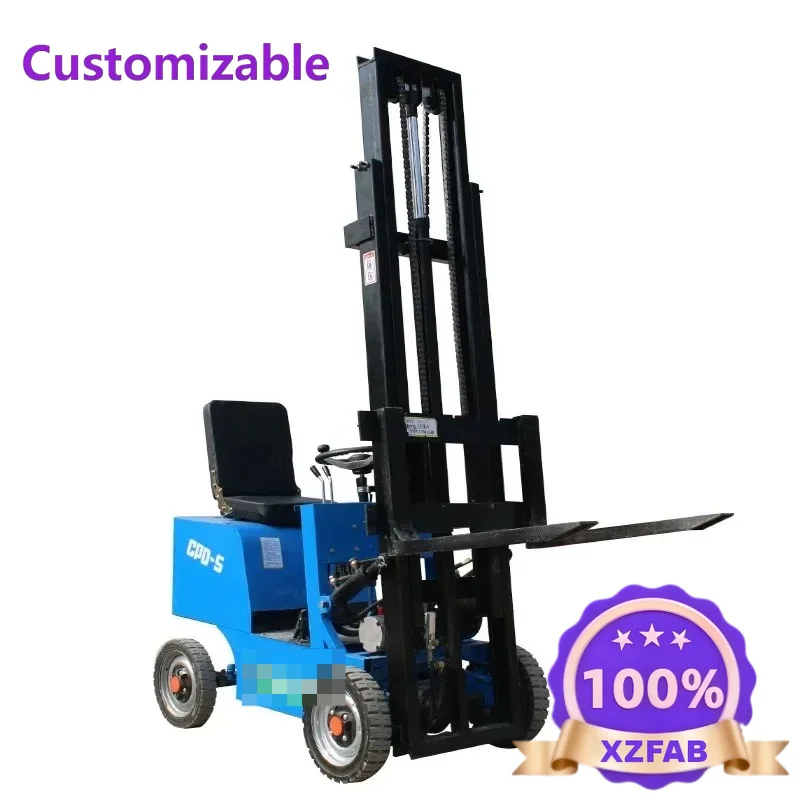Factory Direct 2026 Four-wheel Sit-on Lithium battery Hydraulic Small Electric forklift Loading capacity 0.5 tons Conveyor Stack
