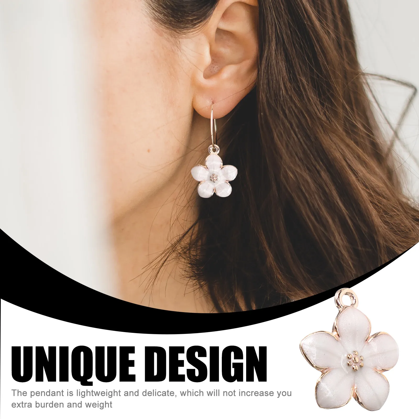 50Pcs Cherry Blossom Alloy Flower Charms Pendant for DIY Jewelry Making Necklace Bracelet Creative Craft Accessories