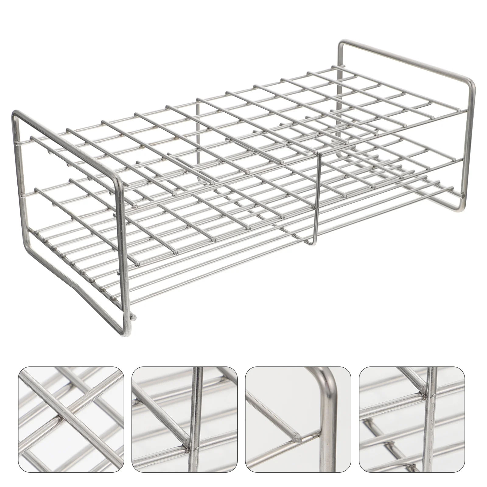 Test Tube Rack Plastic Tubes Holder Methacrylate Laboratory with Stand Square Hole