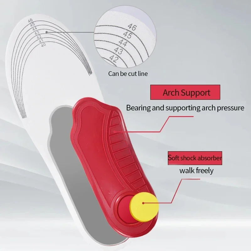 2 Paar Premium-Einlegesohlen mit hoher Fußgewölbestütze, Gel-Pad, 3D-Fußgewölbestütze für Plattfüße, für Damen und Herren, orthopädische Fußschmerzlinderung, Dämpfungskissen – Detail 5