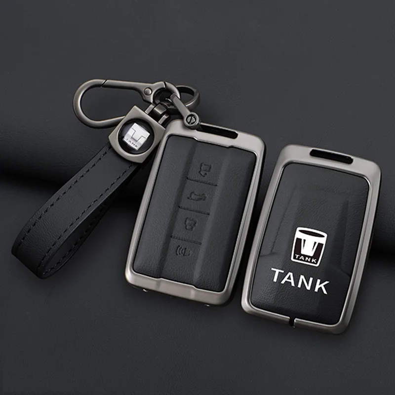 

Zinc Alloy Leather Key Cover Case Set For Great Wall GWM WEY TANK 300 500 Tank300 Tank500 Remote Holder Accessories