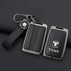 Zinc Alloy Leather Key Cover Case Set For Great Wall GWM WEY TANK 300 500 Tank300 Tank500 Remote Holder Accessories