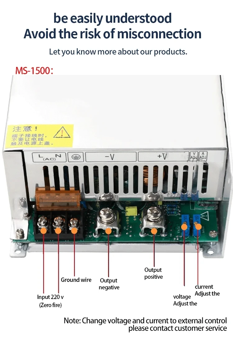 1500W Adjustable Switching Power Supply 0-12V 13.5V 15V 24V 36V 48v 60V 72V 80V 110V 150V 220V 110/220V AC/DC Single Output SMPS