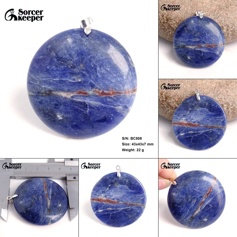 Women & Men Fashion Jewelry Pendants Necklaces With Chain Wholesale Blue Sodalite Beads Quartz Stone Colares Femininos BC473