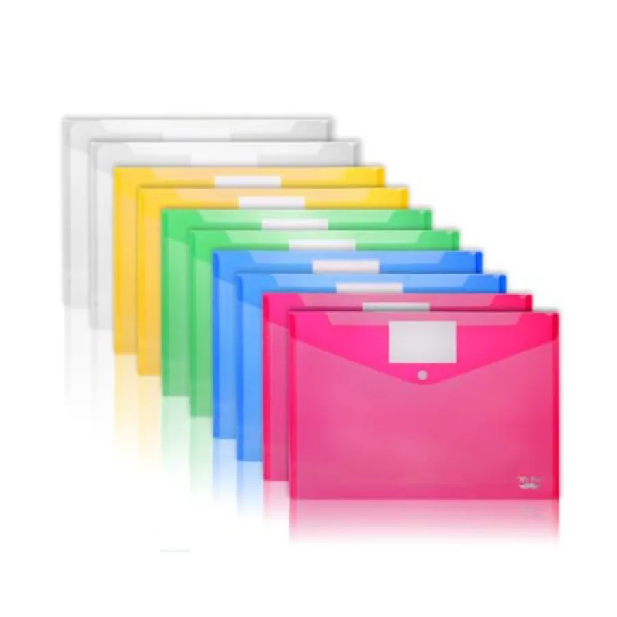 

Plastic Envelopes,,A4, Letter Size, Plastic Envelopes with Snap Closure