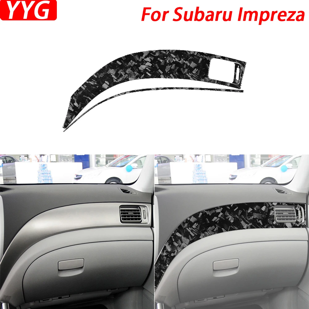 

For Subaru Impreza 2009-2011 Forged Carbon Fiber Co-pilot Dashboard Panel Trim Cover Car Interior Decoration Accessories Sticker