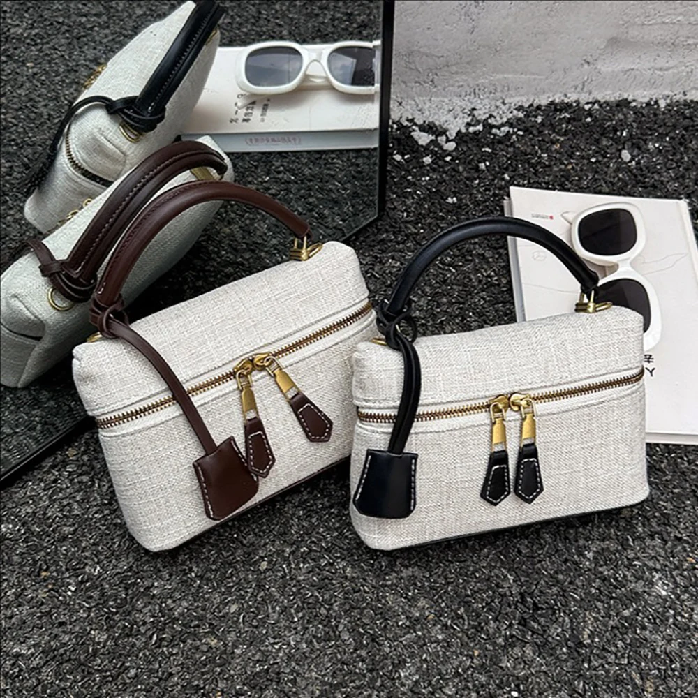 

Korean Style Chic Pu Patchwork Crossbody Bag Women's Box Soft All-Match Handbags High Grade Versatile Commute Shoulder Bags