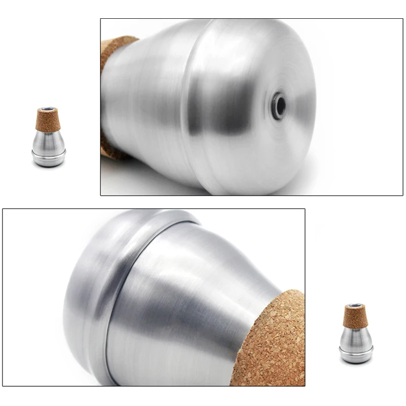 Silver Aluminium Cork Practice Trumpet Bubble Mute Musical Instrument Accessories