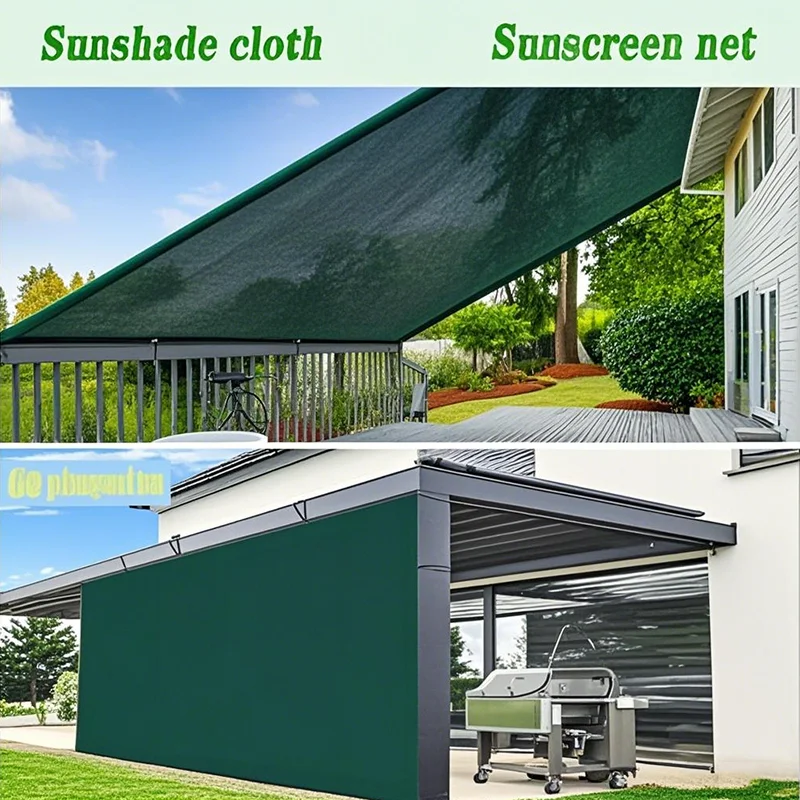 Large Sunshade Sail Sun Shelter Anti-UV 4mx4 5x5 6x6 8x8 10x10 Outdoor Yard Garden Balcony Camping Blackish Green Sun Shade Sail