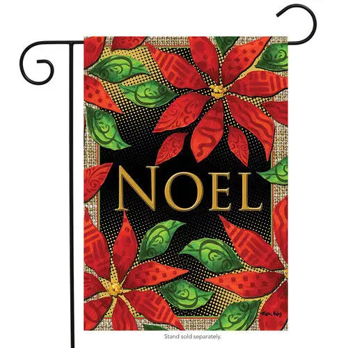 BRIARWOOD LANE Sleeved Garden Flag 12.5 x18 NOEL POINSETTIAS Christmas NEW