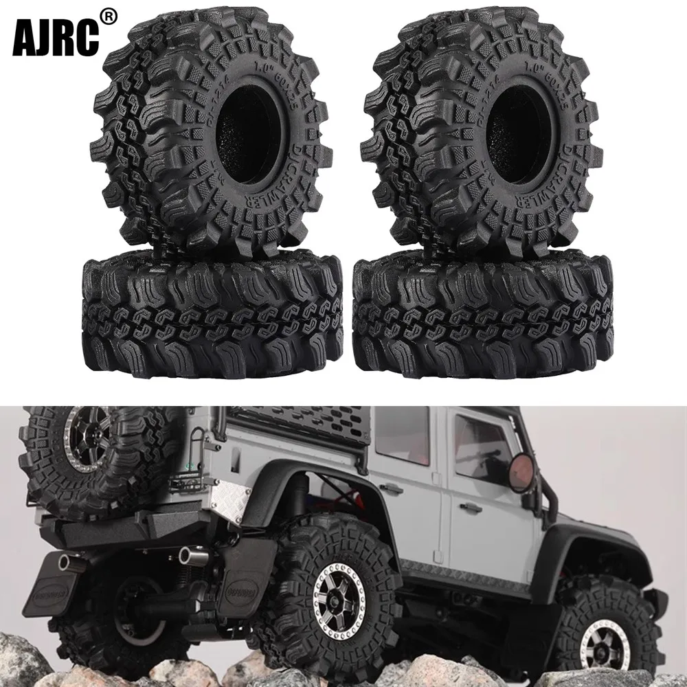 1 Inch Widen Tires+sponge 60x25mm 1/24 Rc Crawler Truck Car Parts For 1/24 Axial Scx24 Fms Fms24 1/18 Traxxas Trx4m Defender