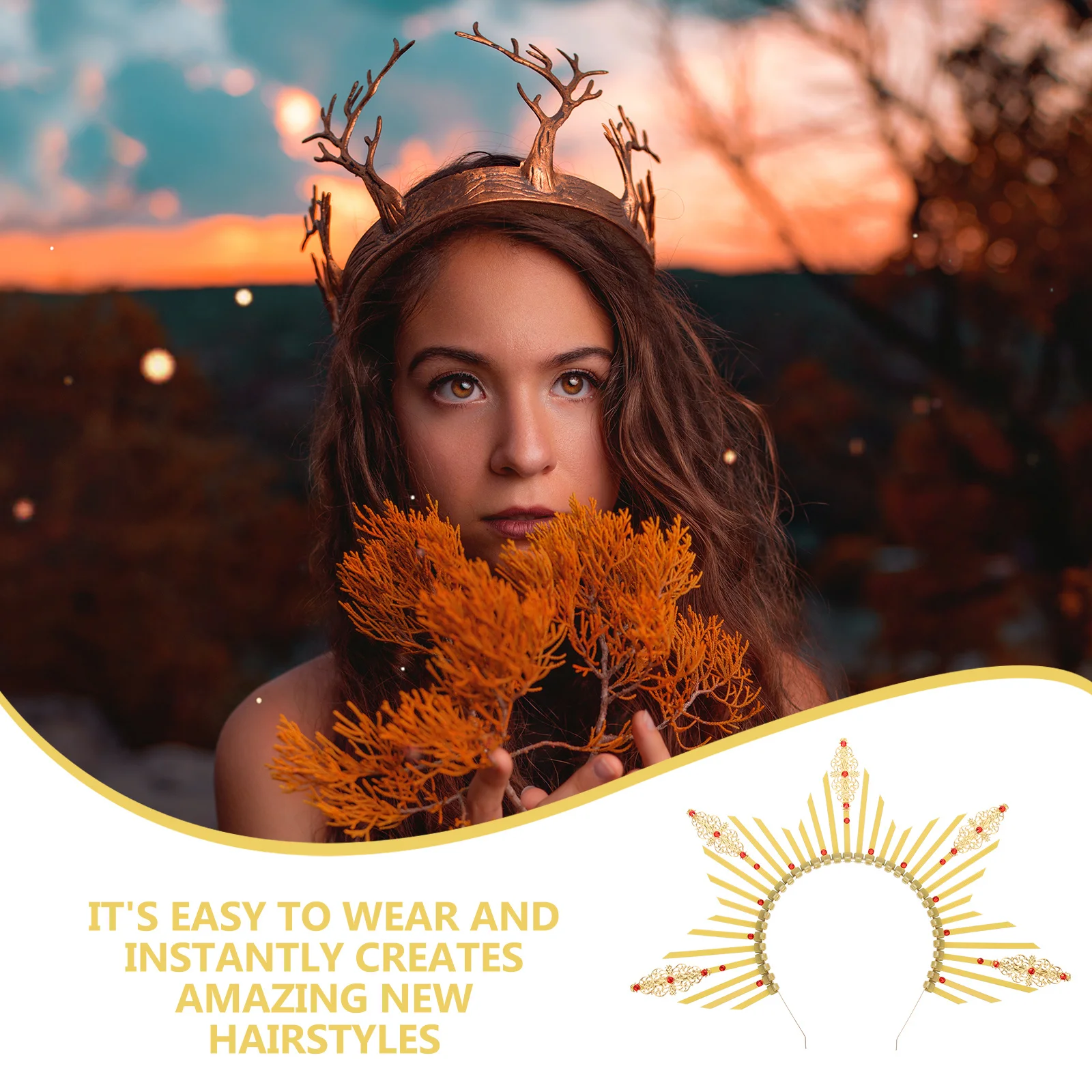 

Goddess Headpiece Hair Hoops for Lady Comfortable Fit Stylish Design Ideal for Engagement Party Wedding Evening Events