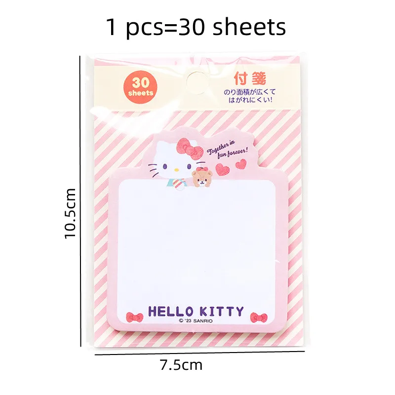 24pcs/lot Sanrio Melody Kuromi Cinnamoroll Memo Pad Sticky Notes Stationery Label Notepad Planner Sticker Post School Supply