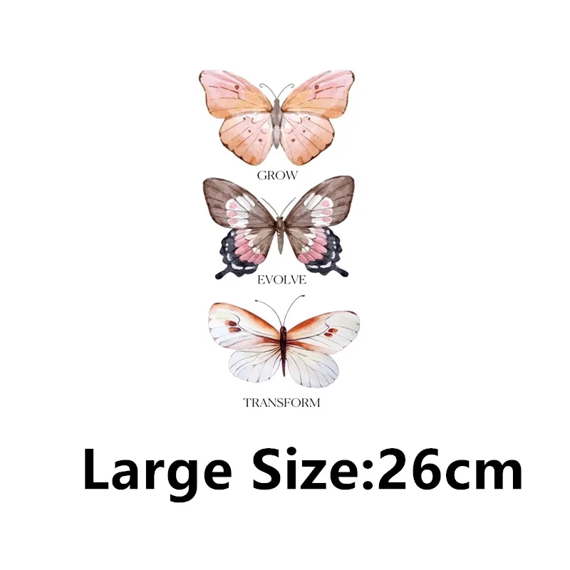 DIY Iron on Patch Butterfly Thermo Sticker Decals Heat Transfer on Clothes Iron on Hoodies Press Printing Accessories Applliques