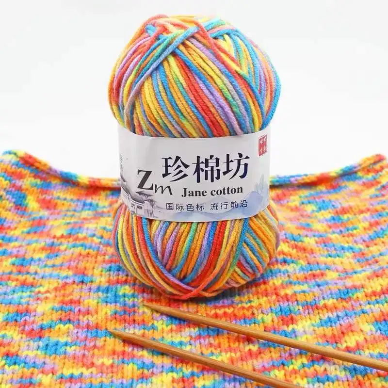 Knitting Color Combed 50g/ball Milk Cotton Batch Thick Crochet Sweater Knitting 26 Color Yarn Thick Hand Wool Crochet Knitting