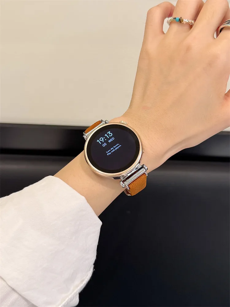 مناسبة لأشرطة HW Watch Fit3/Fit4 وحزام HW Band 8/9/10NFC المصنوع يدويًا من جلد الغزال