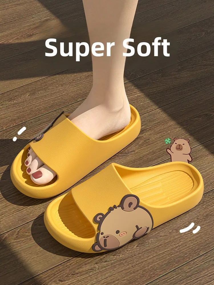 Adorable Capybara Children's Slippers Indoor Home Anti-slip Outdoor Wear Parent-Child Sandals Women's Flip Flops Cartoon Styl...