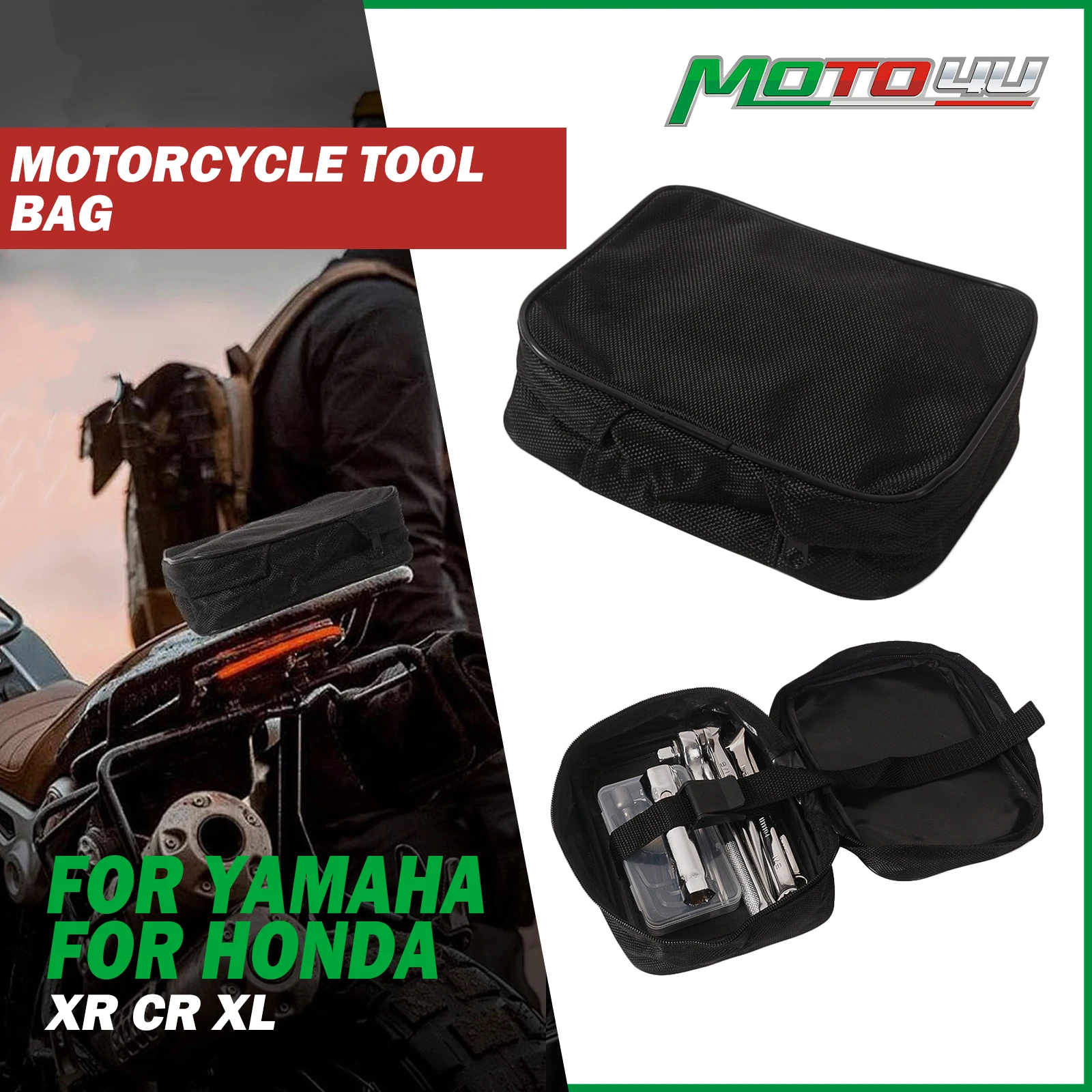 ユニバーサルオフロードバイクツールバッグ,honda xr cr xl for yaha