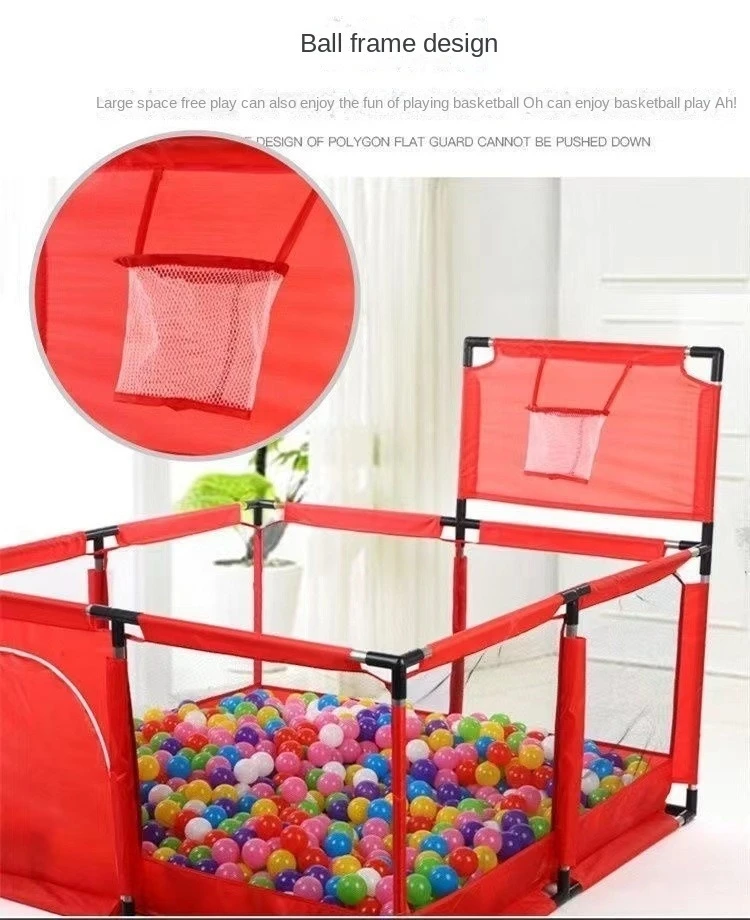 Indoor & Outdoor Playpen for Babies and Toddlers Baby Fence Play Pen Soft Breathable Mesh With Basketball Stands