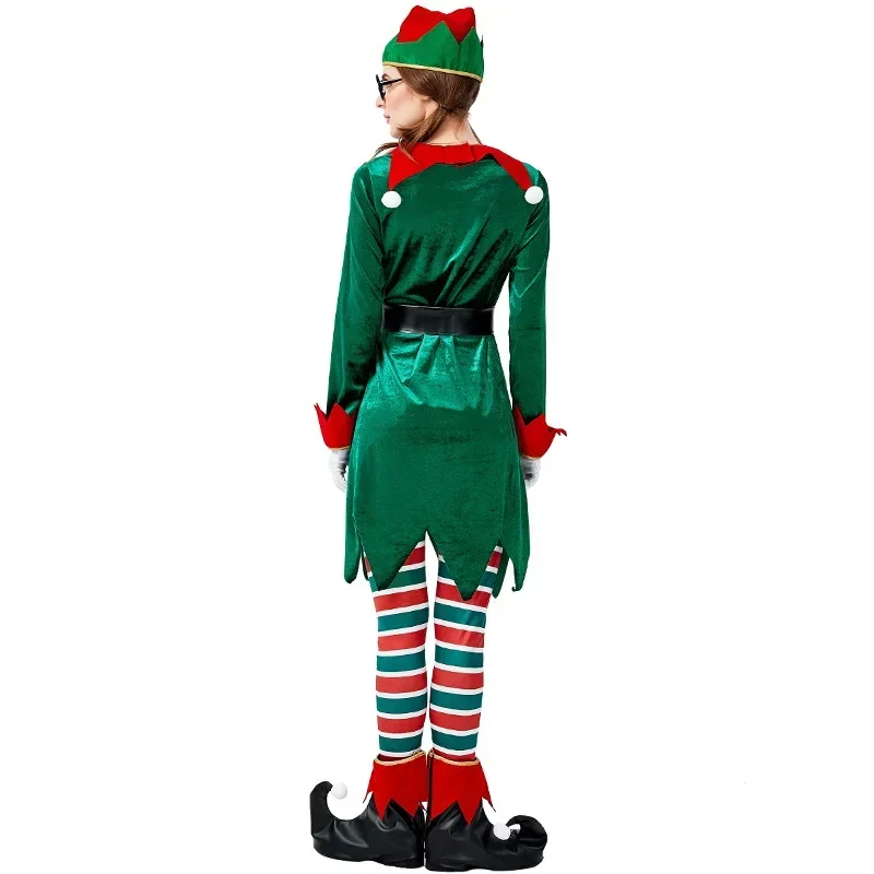 Donne adulte Elfo Ragazze Albero di Natale Pagliaccio verde Costume da Babbo Natale Donna NATALE Vestito di Capodanno