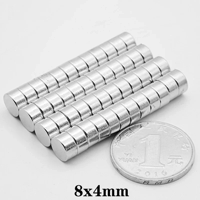 8x4mm Neodymium Round Powerful Magnet 8*4 Strong Disc Magnets For Fridge, DIY, Building, Scientific, Craft, Education 8x4