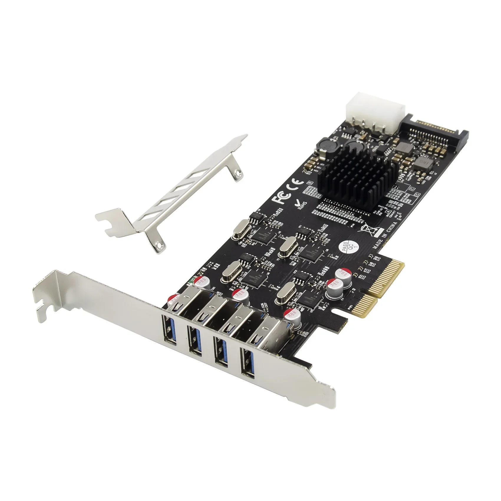 

Карта расширения PCIe X4 USB3.0 с 4 портами USB3.0, 20 Гбит/с, 5 Гбит/канал, чипсет NEC720202, USB3.2, для Windows 10, передача данных через PCI-E