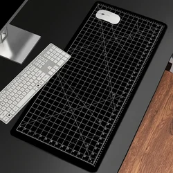 Cutting-Mat-white-on-black Mouse Pad Office Gaming Laptop Deskmat Anime Mousepad Gamer Keyboard Mouse Mat Computer Accessories