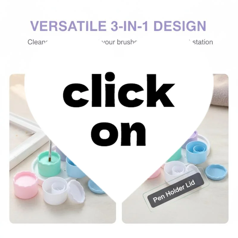 1Pcs Nail Art Brush UV Acrylic Gels Parts Nail Tool Holder Cup With Dual Use Lid Brush Stand Palette Separate Cleaning Ridges