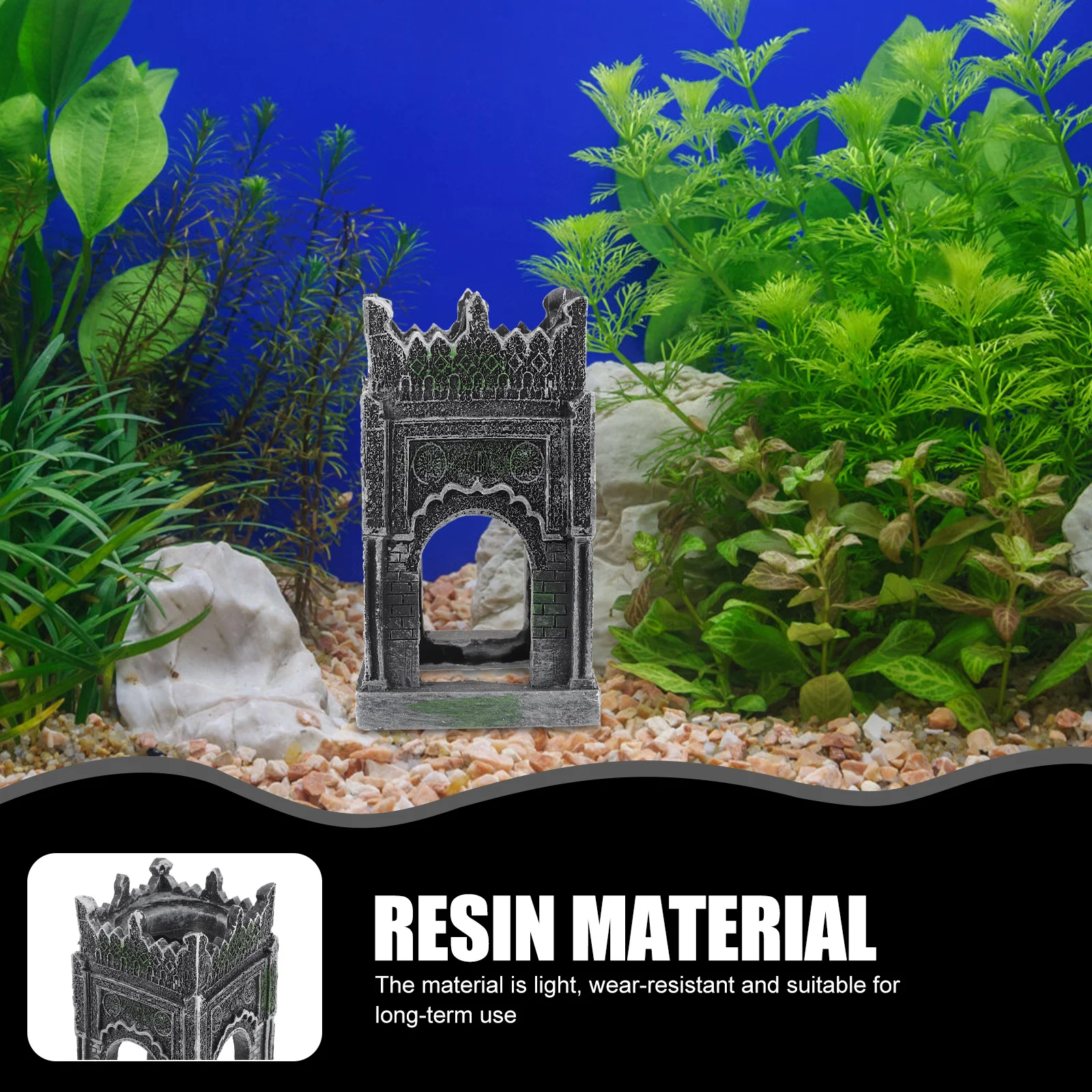 

Resin Castle Ornament For Aquarium Landscaping Decor, Fish Tank Castle Hideout, Waterproof Garden Decoration, Micro Landscape