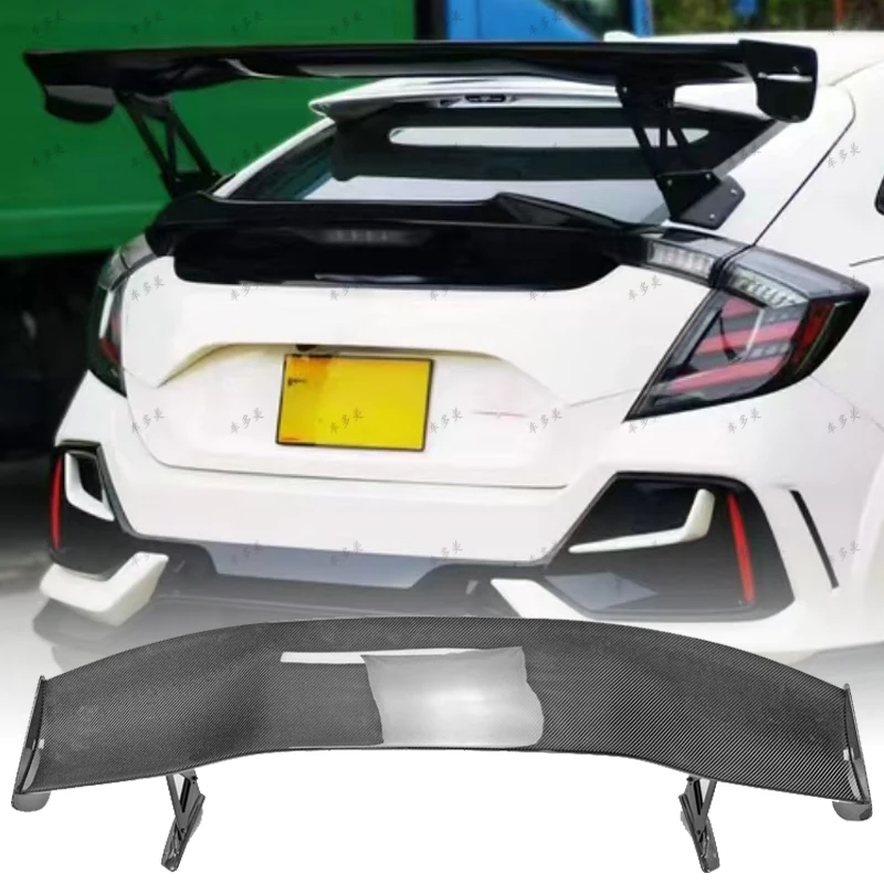 For Honda Civic FK4 FK7 FK8 TypR 5 Door Hatchback 2016-2021 High Quality Real Carbon Fiber Car Rear Wing Trunk Lip Spoiler