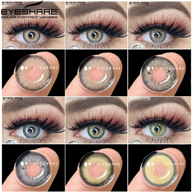 EYESHARE Lentes de Contato de Cor Natural para Olhos Série YUCCA Lentes de Contato Macio Lindas Lentes Coloridas Pupli para Lentes de Olhos