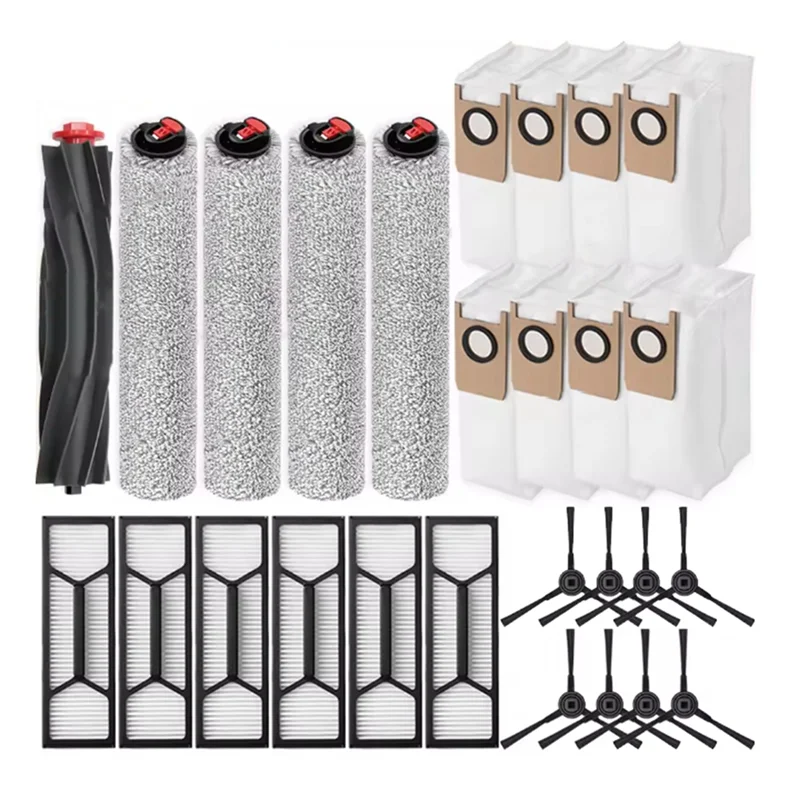 AT28-27PCS untuk Eufy Omni S1 Pro/Omni S1 Suku Cadang Penyedot Debu Sikat Vakum Filter Hepa Tas Debu Kain Pel