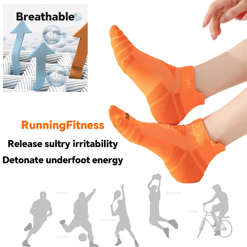 Man Sports Socks Short Style Breathable Women Professional Marathon Fitness Socks Anti Odor Sweat Absorption