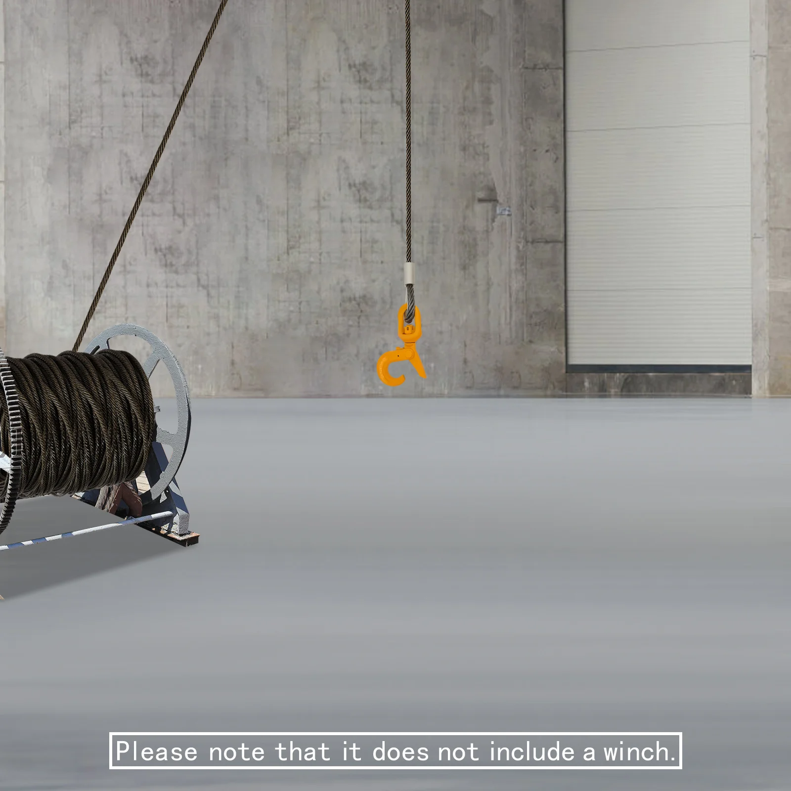 الكربون الصلب 1/2in * 75ft أسلاك الفولاذ حبل هوك الأصفر الذاتي قفل السلامة هوك عالية القوة الحاملة حبل الزيت الثقيل #3