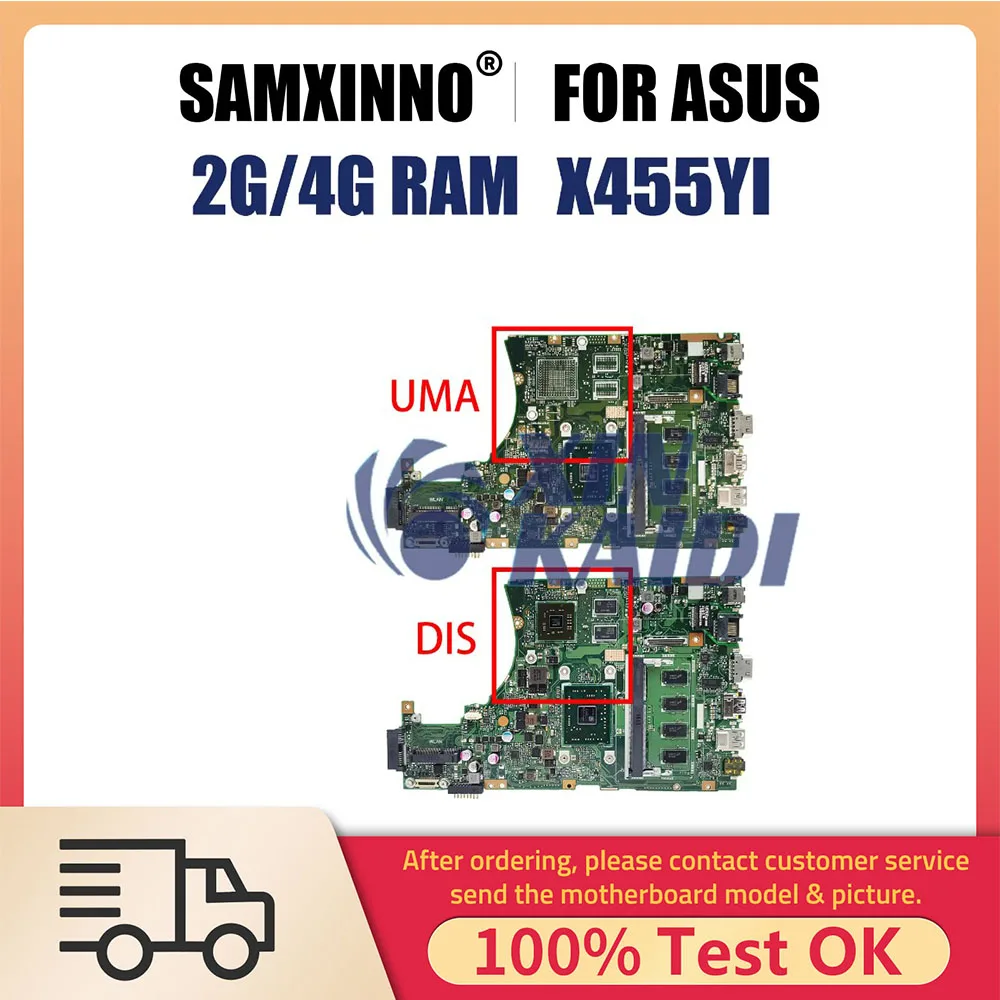 

Notebook Mainboard For ASUS X455YI X455Y R455Y R454Y X455YA F455Y A455Y Laptop Motherboard E1 E2 A4 A6 A8 CPU 2G 4G RAM