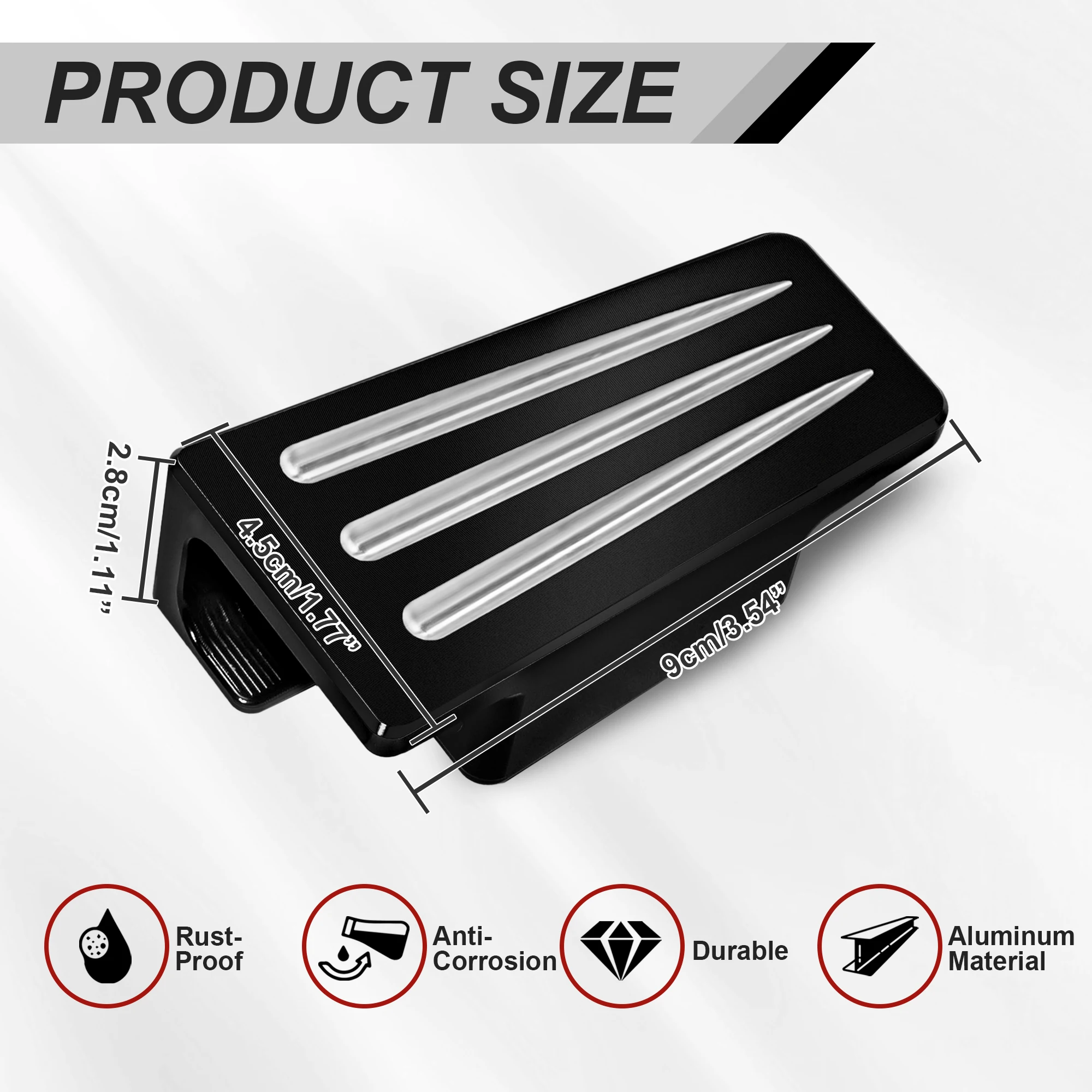 Tricycle Accessories Water Drop Style Brake Pedal Cover Aluminum Extended Brake Pedal Footboards for Can Am Ryker All Model