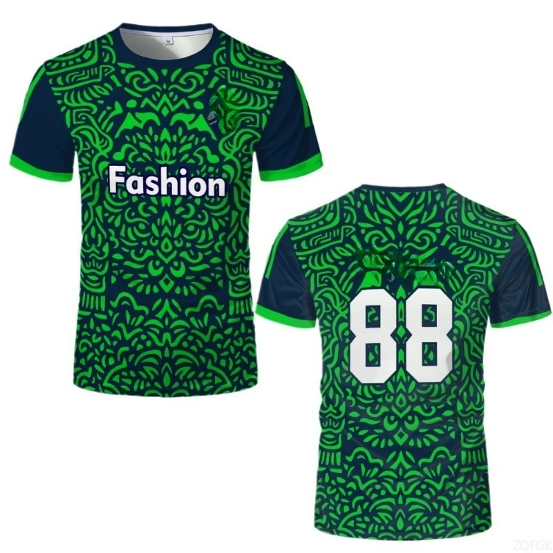 

Summer Men's and Women's Casual Sportswear Retro Totem 3D Printed Round Neck Short Sleeved Shirt