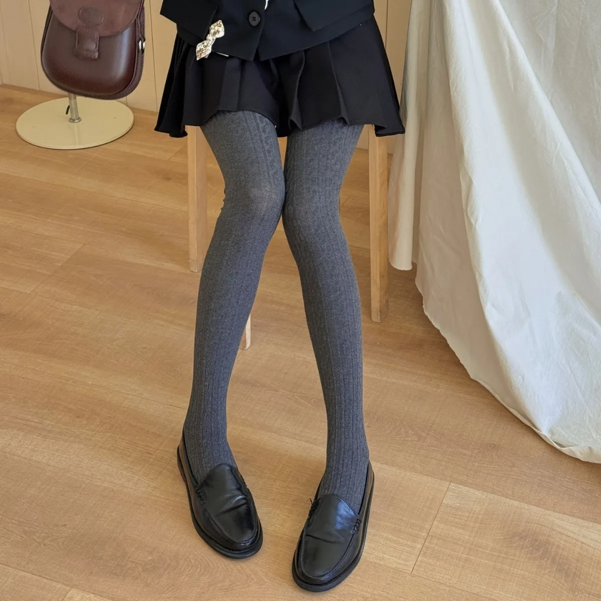 

Fashion Print Cotton Women's Pantyhose College Style High Elastic Breathable Leggings Sweet Girl Soft Foot Socks Tights