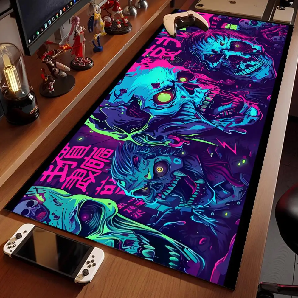 Terrifying zombies 1200x600 Rubber Mouse Pad Home Computer Mousepad Super Big Large Diy Gaming Computer Edge Kawaii Keyboard Mat
